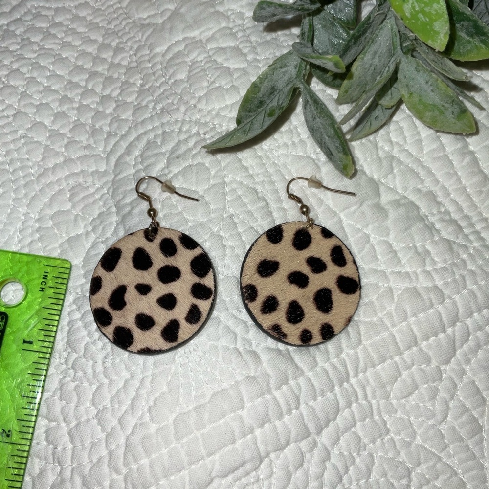 Leopard Print Circle Earrings